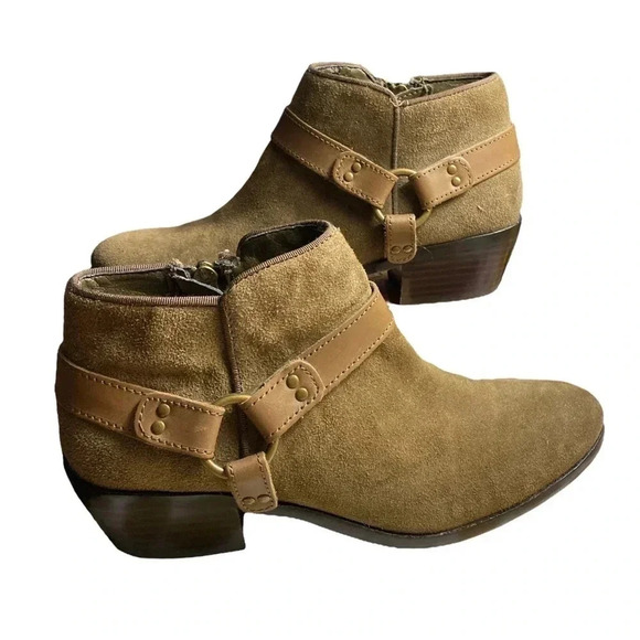 SAM EDELMAN Women’s Size 6M Phoenix Suede Short Ankle Boots Olive Green - Picture 2 of 6